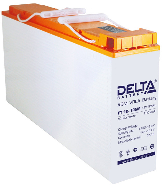 Аккумулятор для ИБП Delta Battery FT-M, 317х108х436 мм (ВхШхГ),  Необслуживаемый свинцово-кислотный,  12V/125 Ач, цвет: белый, (FT 12-125 M)