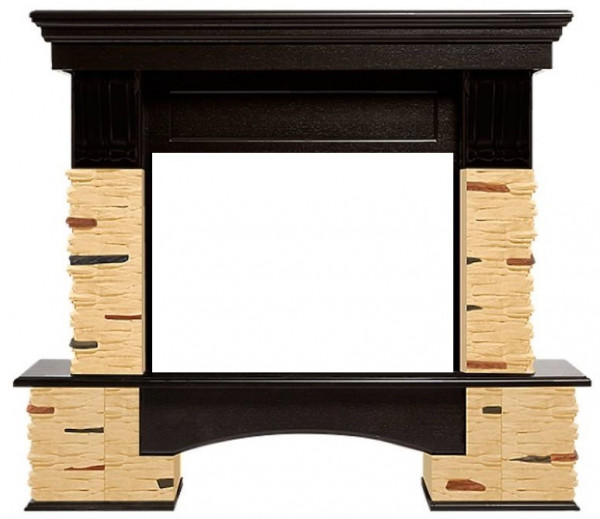 Широкий портал Firelight Pietra Nuovo 25 камень сланец натуральный, шпон темный дуб