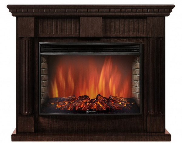 Электрокамин с широким очагом 2D Electrolux EFP/P-3320RLS с порталом Firelight Colonna 30 венге