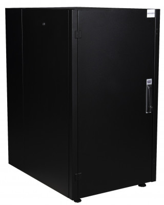 Шкаф телекоммуникационный напольный Datarex, IP20, 20U, 1033х600х800 мм (ВхШхГ), дверь: металл, задняя дверь: металлическая стенка, боковая панель: сплошная съемная, разборный, цвет: чёрный, (DR-710011)