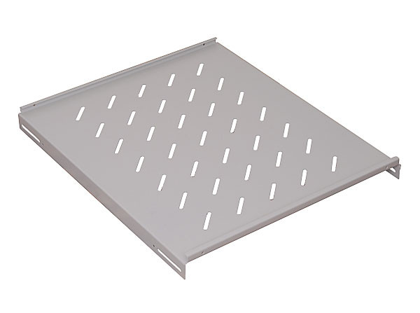 Полка Cabeus, перфорированная, усиленная, 1U, 35х450х700 мм (ВхШхГ), нагрузка до 100 кг, для стоек, с комплектом крепежа, цвет: серый