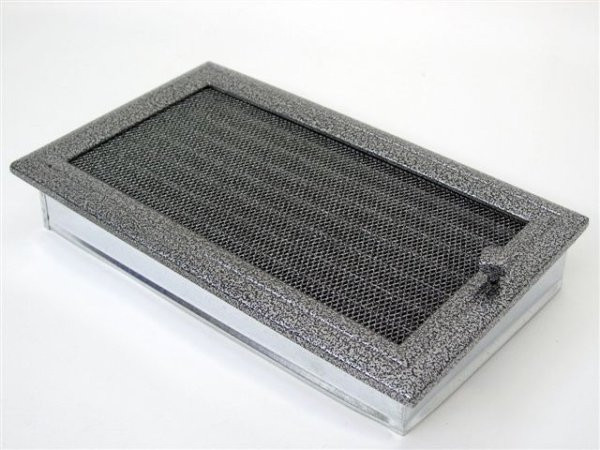 Вентиляционная решетка для камина Kratki 17х30 Оскар черная/хром с жалюзи 30OCSX