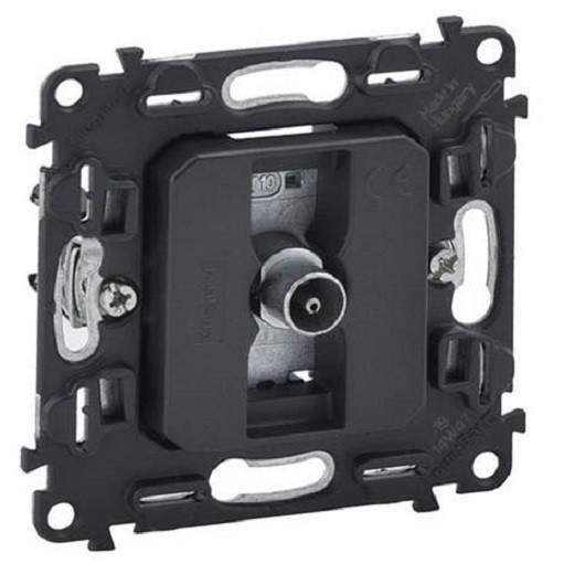 Розетка в сборе Legrand Valena Life/Allure, 1x TV, экр., внешняя, 51х58 мм (ВхШ), цвет: чёрный, (LEG.753051)