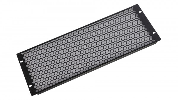 Фальш-панель ЦМО, перфорированная, 19", 3U, 132,5х482,6 мм (ВхШ), плоская, для шкафов, сталь, цвет: чёрный