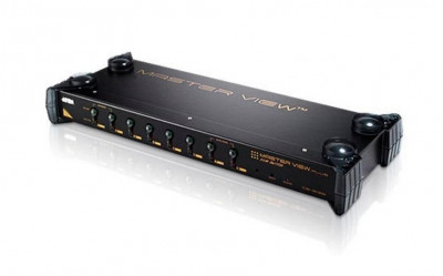 Переключатель KVM Aten, Altusen, портов: 8 х VGA D-SUB (HDB-15), 45х170х453 мм (ВхШхГ), PS/2, цвет: чёрный