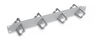 Организатор коммутационных шнуров Cabeus, 19", 1HU, 44х430 мм (ВхШ), горизонтальный двусторонний, 8 колец, для шкафов, цвет: серый, (П-тип, пластик)