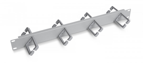 Организатор коммутационных шнуров Cabeus, 19", 1HU, 44х430 мм (ВхШ), горизонтальный двусторонний, 8 колец, для шкафов, цвет: серый, (П-тип, пластик)