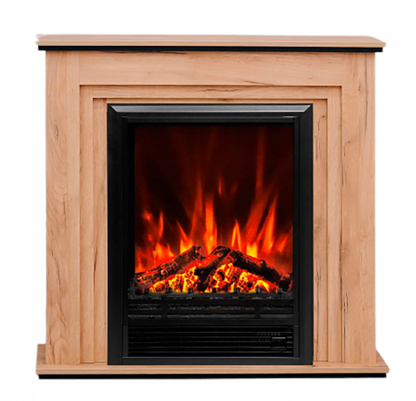 Электрокамин с классическим очагом 2D Elekam Сильвер дуб золотой с очагом Pulsar 23G