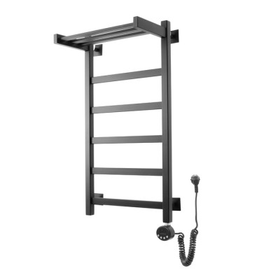 Электрический полотенцесушитель Domoterm Квадро Плюс с полкой П6 400х800 ER черный