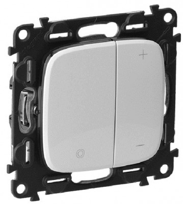 Светорегулятор Legrand Valena Allure, кнопочный, без подсветки, внутренняя, 71х71 мм (ВхШ), цвет: белый, без нейтрали (752762)