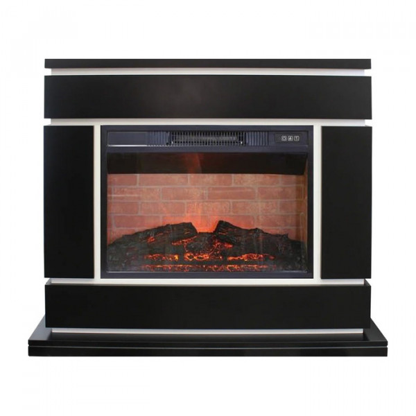 Электрокамин с широким очагом 2D Real-Flame Vega 24 BLM с очагом Irvine 24