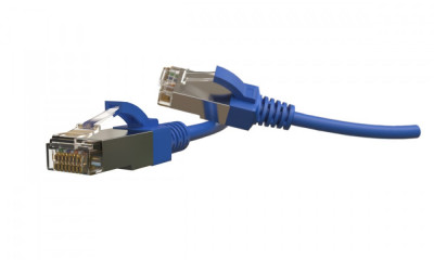 Шнур коммутационный Hyperline, кат. 6, экр., S/FTP, RJ45/RJ45, d 5,6 1м, LSZH, AWG28 синий, (PC-LPT-SFTP-RJ45-RJ45-C6-1M-LSZH-BL)
