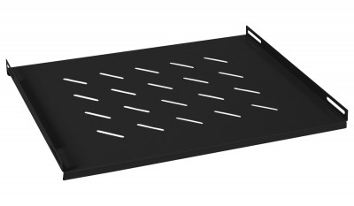 Полка Cabeus, перфорированная, стационарная, 1U, 35х495х600 мм (ВхШхГ), нагрузка до 45 кг, для шкафов глубиной 800мм, с комплектом крепежа, цвет: чёрный