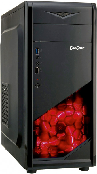 Корпус ExeGate EVO-8207 700W Black/Red Light