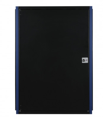 Шкаф телекоммуникационный настенный Datarex, 19", 18U, 757х600х450 мм (ВхШхГ), дверь: металл, боковая панель: сплошная съемная, разборный, цвет: чёрный