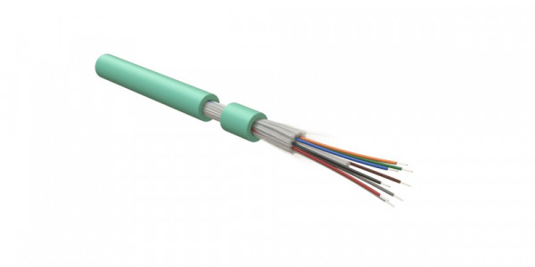 Кабель волоконно-оптический Hyperline FO-DT-IN Tight Buffer,  8хОВ, OM3 50/125, FRHFLTx, Ø 7,5мм, внутри зданий, небронированный, цвет: голубой