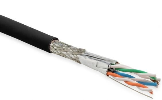 Бухта Hyperline SFTP4-C6A-S23-OUT-PE-BK-500, 500м
