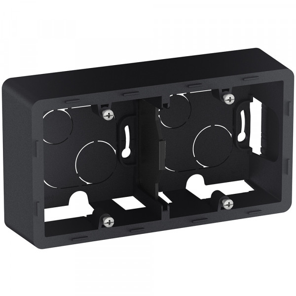 Коробка открытого монтажа Legrand INSPIRIA, 2 модуля, 156,9х85,9х45,7 мм (ВхШхГ), цвет: антрацит