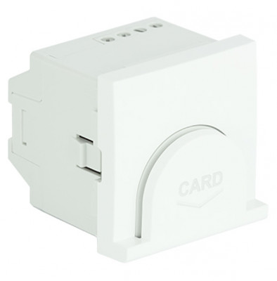 Карточный выключатель Efapel QUADRO 45, под ключ-карту, без подсветки, 16А, 45х45 мм (ВхШ), цвет: белый, с задержкой (45033 SBR)