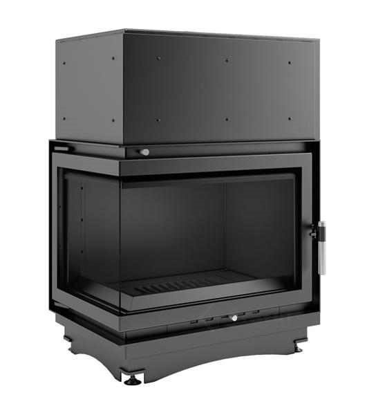 Угловая левая дровяная топка Kratki ZUZIA PW/BL/19/BS/W(угловое стекло слева)