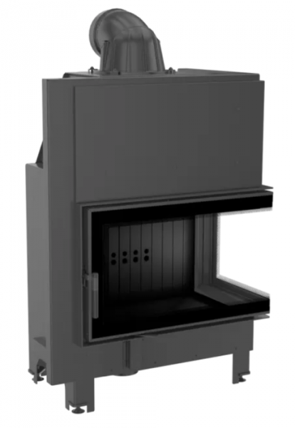Угловая правая дровяная топка Kratki MBO/P/BS черная футеровка