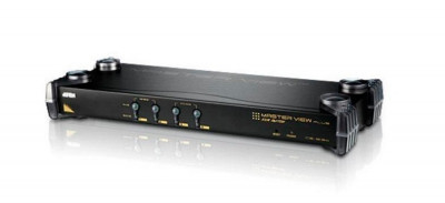 Переключатель KVM Aten, Altusen, портов: 4 х VGA D-SUB (HDB-15), 45х150х483 мм (ВхШхГ), PS/2, цвет: чёрный