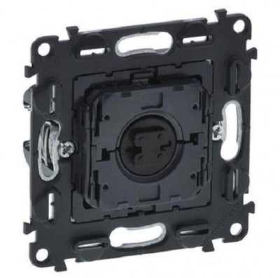 Выключатель Legrand Valena Life/Allure, одноклавишный, без подсветки, 6АХ, внутренняя, 71х71 мм (ВхШ), цвет: чёрный, для жалюзи и рольставней (752029)