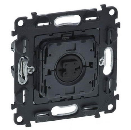 Выключатель Legrand Valena Life/Allure, одноклавишный, без подсветки, 6АХ, внутренняя, 71х71 мм (ВхШ), цвет: чёрный, для жалюзи и рольставней (752029)