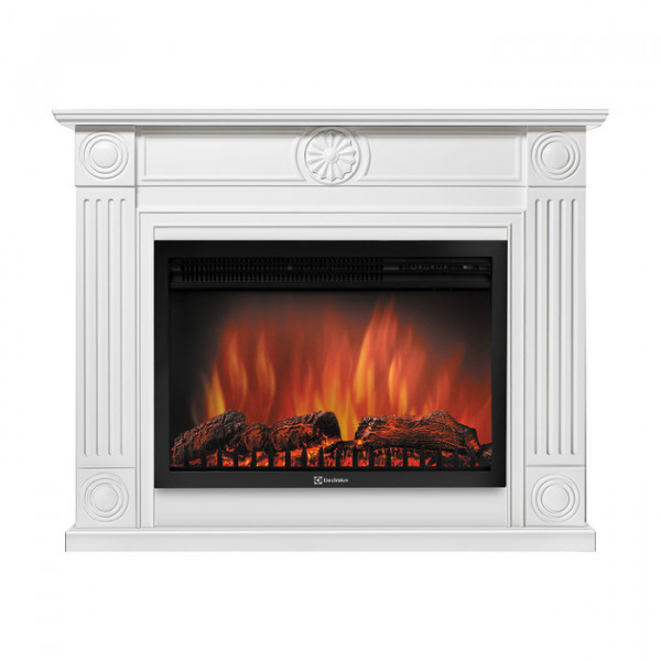 Электрокамин с широким очагом 2D Electrolux EFP/P-3320RLS с порталом Firelight Frame 30 белый