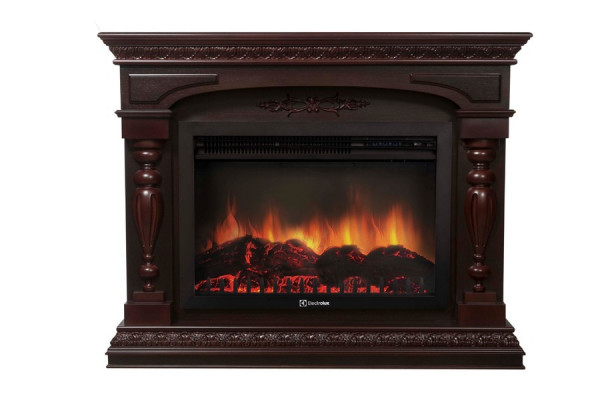 Электрокамин с широким очагом 2D Electrolux EFP/P-3020LS с порталом Firelight Perfetto R 30 темный дуб