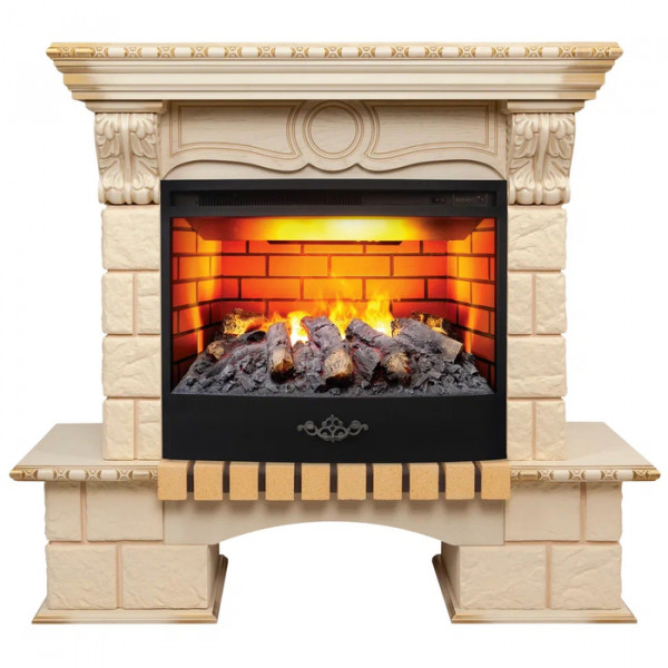 Электрокамин с широким очагом 3D Real-Flame BOLERO 25/25,5 WT с очагом 3D FIRESTAR 25.5