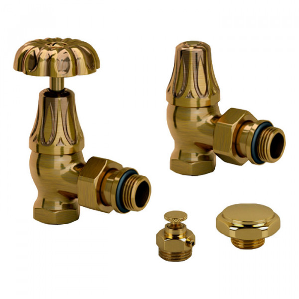 Комплект вентилей для радиаторов SR Rubinetterie Old Style 1/2 угловой бронза
