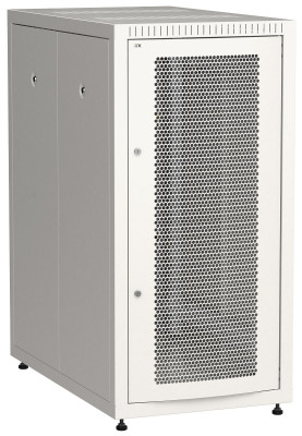 Шкаф серверный напольный ITK LINEA E, IP20, 24U, 1200х600х1000 мм (ВхШхГ), дверь: перфорация, задняя дверь: металл, боковая панель: сплошная съемная, разборный, цвет: серый, (LE35-24U61-PM)