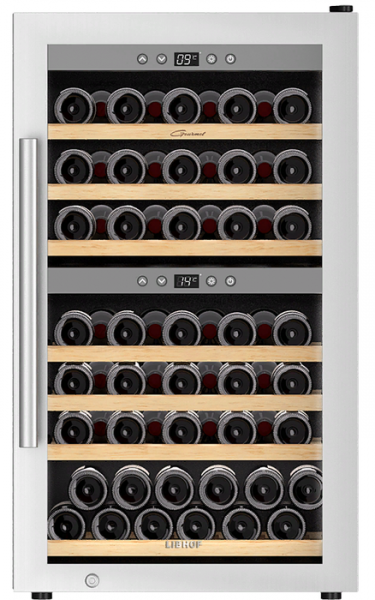 Отдельностоящий винный шкаф 51-100 бутылок Libhof GQD-66 silver