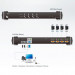 Переключатель KVM Aten, Altusen, портов: 4 х SPDB-15, 670х170х450 мм (ВхШхГ), USB, PS/2, цвет: чёрный