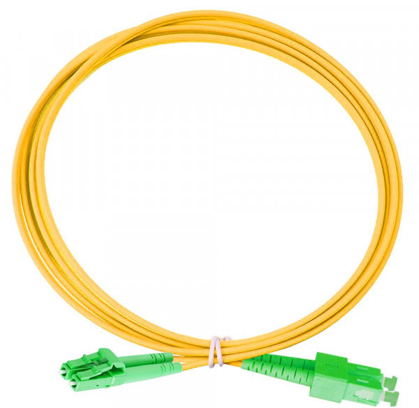 Коммутационный шнур оптический Eurolan Tight Buffer, Duplex SC/LC (APC/APC), OS2 9/125, LSZH (нг(A)-HF), 7м, цвет: жёлтый, (41F-S2-SC-LC-07-AA)