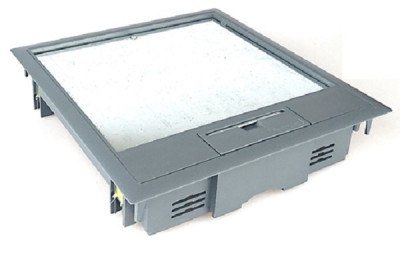 Люк напольный Electraplan KDO Q2, полиамид, 242х242 мм (ВхШ), глубина установки: 55 мм, модулей: 8, под мягкое покрытие, цвет: серый