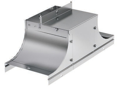 Крышка для отвода DKC S5 Combitech, плоская, вертикальная, 100х400 мм (ВхШ), длина: 660 мм, с перфорацией, для металлических лотков, толщина: 1 мм, сталь, покрытие: м. Сендзимира, с комплектом крепежа