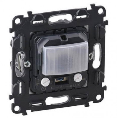 Датчик движения Legrand Valena Life/Allure, без подсветки, внутренняя, 71х71 мм (ВхШ), цвет: чёрный, без нейтрали (752070)