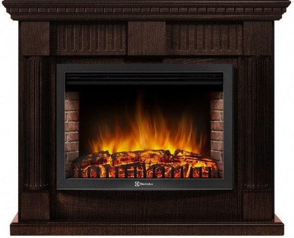 Электрокамин с широким очагом 2D Electrolux EFP/P-3020LS с порталом Firelight Colonna 30 венге