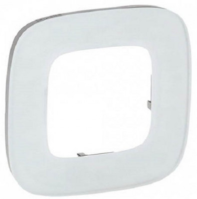 Рамка Legrand Valena Allure, 1 пост, 90х90х10 мм (ВхШхГ), плоская, универсальная, цвет: белое стекло (LEG.755541)