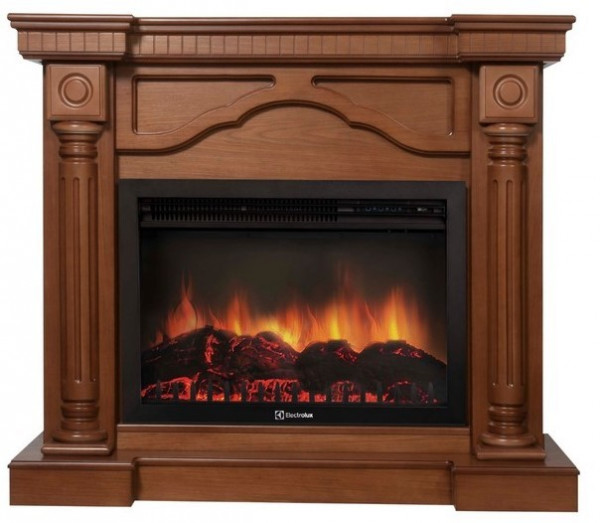 Электрокамин с широким очагом 2D Electrolux EFP/P-3020LS с порталом Firelight Rome 30 дуб