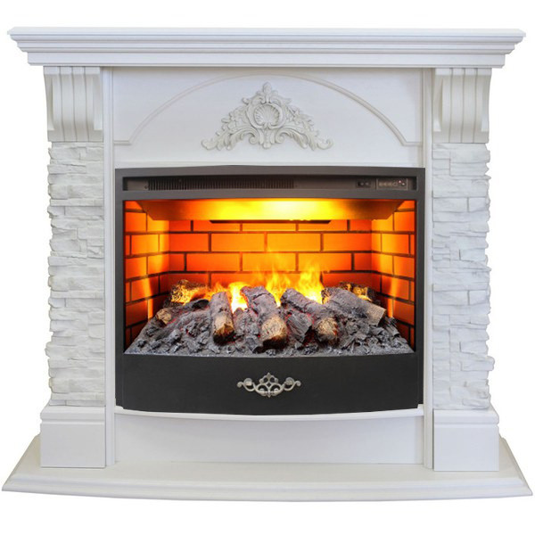 Электрокамин с широким очагом 3D Real-Flame Athena 25/25,5 WT 3D Firestar 25,5