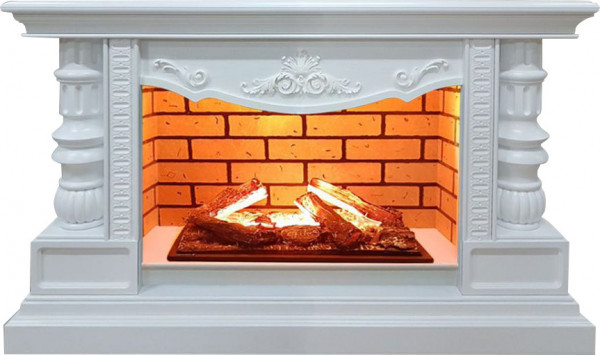 Электрокамин с широким очагом 3D Glenrich Консул Hota 3D Белый