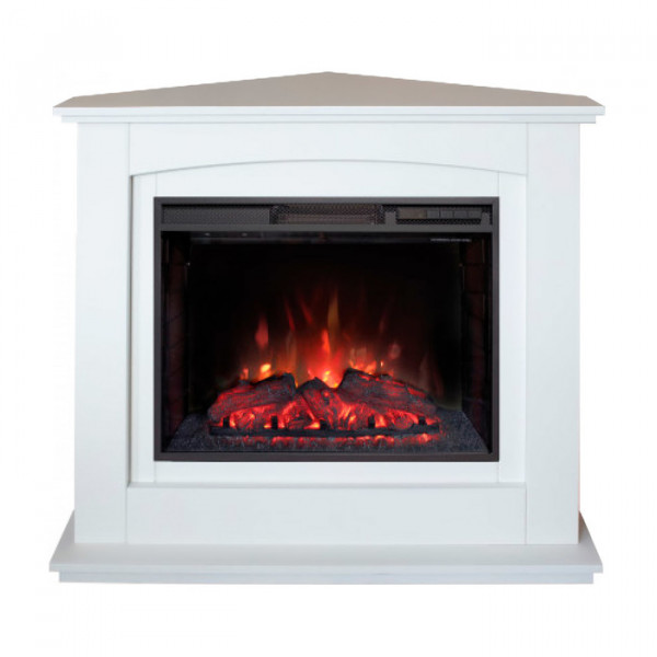 Электрокамин с широким очагом 2D Real-Flame Canada Corner 25,5 WT с очагом Sparta 25,5 LED