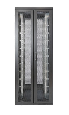 Шкаф серверный напольный Eurolan Rackcenter D9000, 48U, 2320х750х1200 мм (ВхШхГ), дверь: двойная распашная, перфорация, задняя дверь: двойная распашная, перфорация, сварной, цвет: чёрный, (60F-48-7C-97BL)