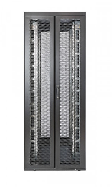 Шкаф серверный напольный Eurolan Rackcenter D9000, 48U, 2320х750х1200 мм (ВхШхГ), дверь: двойная распашная, перфорация, задняя дверь: двойная распашная, перфорация, сварной, цвет: чёрный, (60F-48-7C-97BL)