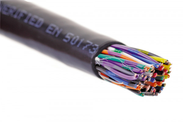 Кабель многопарный Eurolan, U/UTP, 50 пар., кат. 5, Ø 17,3мм, нг(А)-HF, универсальный, цвет: чёрный