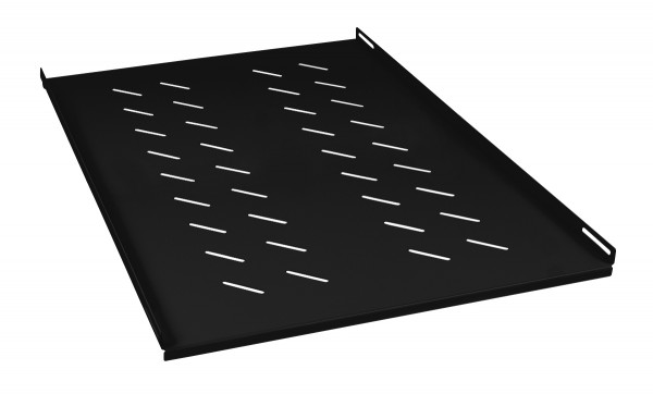 Полка Cabeus, перфорированная, усиленная, 1U, 35х495х700 мм (ВхШхГ), нагрузка до 100 кг, для шкафов глубиной 1000мм, с комплектом крепежа, цвет: чёрный