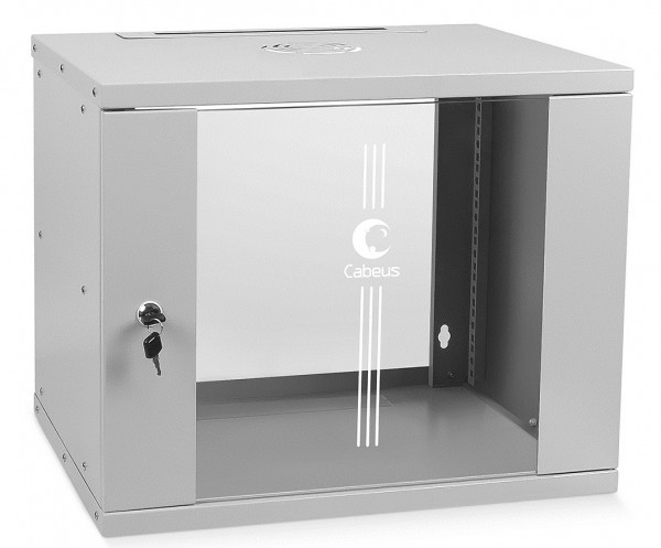 Шкаф телекоммуникационный настенный Cabeus Light, 19", 4U, 230х550х450 мм (ВхШхГ), дверь: стекло, боковая панель: сплошная несъемная, разборный, цвет: серый